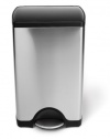 simplehuman Rectangular Step Trash Can, Brushed Stainless Steel, 38 Liters /10 Gallons