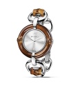 Bamboo lends artful style to this stainless steel watch from Gucci.