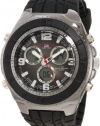 U.S. Polo Assn. Men's US9024 Black Textured Strap Analog Digital Watch