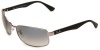 Ray-Ban Men's 0RB3478 004/78 Polarized Rectangle Sunglasses,Gunmetal Frame/Blue Gradient & Gray Lens,60 mm