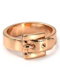 Embrace a boy-borrowed ethos with MICHAEL Michael Kors' handsome ring. With buckle detailing and rosy tone, it strikes a masculine-feminine balance.