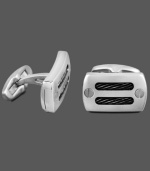 Precision style for the modern man. These sophisticated cuff links combine titanium with black ion-plated titanium in an intricate cable bolt design. Approximate size: 3/4 inch x 1/2 inch.