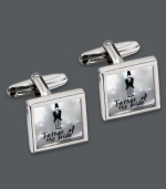 Commemorate a very special day with these keepsake cuff links. Crafted from Mother of Pearl, the surface portrays a man in a tuxedo and top hat with the words Father of the bride. Crafted in sterling silver. Approximate diameter: 5/8 inch.