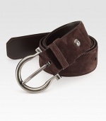 An adjustable design is elegantly styled in suede with a single gancino buckle. About 1½ wide Suede Made in Italy 