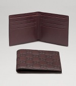 Rich guccissima leather with six card slots and two bill compartments. 3¾ X 4¼ Made in Italy 