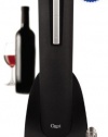 Ozeri Pro Electric Wine Bottle Opener with Wine Pourer, Stopper, Foil Cutter and Elegant Recharging Stand, in Rubberized Black