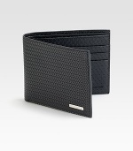 Intricately woven Italian minitreccia leather defines this basic bi-fold design.Two billfold compartmentsSix card slots4½ x 3½Made in Italy