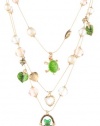 Betsey Johnson Walk in the Park Frog Basket Multi-Charm Illusion Necklace, 19