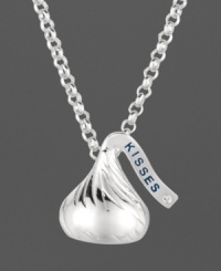 Finish your look with the perfect little kiss. Hershey's Kiss flat pendant in sterling silver with a diamond accent. Approximate length: 16 inches + 2-inch extender. Approximate drop: 1/2 inch.