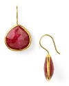 Make every look dazzle with Coralia Leets' vibrant ruby teardrops. These 22-karat gold-rimmed earrings look effortless paired with slinky knits or something cocktail dressier.