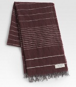 A delicate fringe outlines this luxurious scarf, shaped in a rich blend of cotton and linen, finished in a handsome, stripe pattern.Fringed ends21W x 64H50% wool/41% modal/9% cottonDry cleanMade in Italy