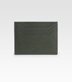 Pebbled Italian leather card case is fashioned with signature logo detail.Five card slotsLeather4W x 3HMade in Italy