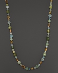 Multi-hued aquamarine pairs perfectly with amethyst in this endless beaded necklace from Lara Gold for LTC.