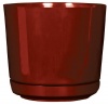 Dynamic Design SD0812BU Hi Gloss 8-Inch Poly Planter with Attached Saucer, Burgundy