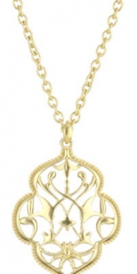 T Tahari Gold Filigree Pendant Necklace