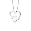 Sterling Silver My Sister, My Friend Double Open Heart Pendant Necklace, 18