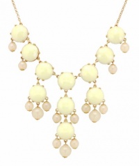 Color Bubble BIB Statement Fashion Necklace - Cream White