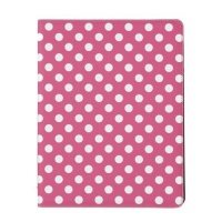 Pink and White Polka Dot Pattern PU Leather Case For iPad 2