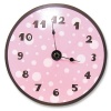 Trend Lab Pink/Brown Clock Pink Dot, Brown Number and Border