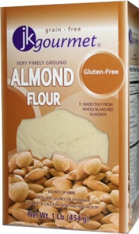 JK Gourmet Almond Flour, very finely-ground, 2 x 1 Lb Boxes (Pack of 2)