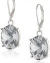 Anne Klein Be Jeweled Silver-Tone Crystal Lever Back Drop Earrings