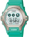 Casio LW-202H-3AVEF Ladies Illuminator White Dial Green Resin Strap Watch