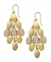 Glistening in gold tones. This pair of earrings from Alfani is crafted from 12k gold-plated mixed metal with glass crystal accents adding a lustrous touch. Approximate drop: 2 inches.