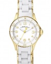 New Marc Jacobs Mbm2562 Women's Marine Rock White Silicone Wrapped S Steel Watch