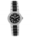 Black tones and crystal accents complement the overall design of this Style&co. watch.