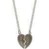 .5 X 1 Best Friends Double Necklace On 2 16 Chains In Silver Tone