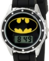 Batman Kids' BAT4045 Black Rubber Strap With Batman Logo Face Watch