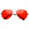 Colorful Premium Silver Metal Aviator Glasses with Color Lens Sunglasses