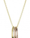 Dogeared Jewels and Gifts Karma Yellow and Rose Gold-Plated Sterling Silver Three-Ring Necklace