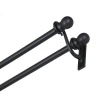 Kenney Double Bracket Window Curtain Rod Set, 28 to 48-Inch, Black