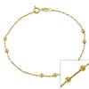 14k Gold Filled Italian Diamond Cut Twisted Mirror Box Beaded Chain Bracelet