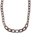 Chocolate treat. This necklace from Vince Camuto, crafted from chocolate tone mixed metal, features a clear pave link at the center of the chain. Approximate length: 16 inches.