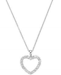 Clearly chic. Embellished with dazzling clear cubic zirconias (3/8 ct. t.w.), CRISLU's children's heart pendant necklace makes the perfect present for your little one. Crafted in sterling silver over platinum. Approximate length: 13 inches + 1-1/2 inch extender. Approximate drop: 5/8 inch.