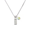 Silver Cellphone Charm Necklace with AB Crystal Drop