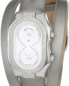 Philip Stein Women's 14DP-IDW-IPLDW Prestige Pave Diamond Platinum Double Wrap Silk Calf Strap Watch