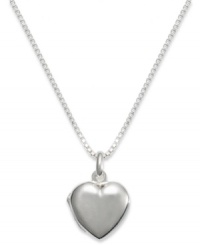 Keep this close to your heart. Giani Bernini's necklace and puff heart locket, both set in sterling silver, present a look you're sure to love. Approximate length: 18 inches. Approximate drop: 1/2 inch.