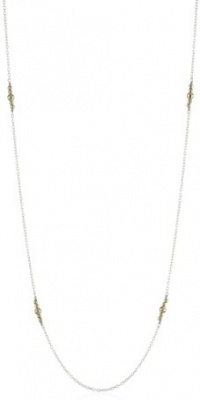 Mizuki Silver Chain and Gold Bead Station Necklace