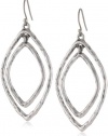 Lucky Brand Silver Double Oblong Hoop Earrings