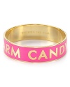 Wear kate spade new york's sweet sentiments on your wrist with this statement bangle, which features an engraved interior and candy-colored coating.