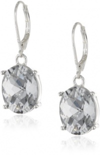 Anne Klein Be Jeweled Silver-Tone Crystal Lever Back Drop Earrings