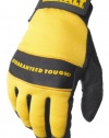 Dewalt DPG20M All Purpose Synthetic Leather Palm Spandex Back Velcro Wrist Work Glove, Medium