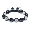 Fathers Day Gifts Bling Jewelry Shamballa Inspired Bracelet Crystal Balls Black Onyx Faceted Beads 12mm