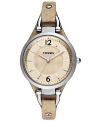 Soothing tones and soft leather give this casual Georgia watch from Fossil a delicate look.