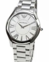 Emporio Armani AR2055 Super Slim Silver Dial Mens Watch