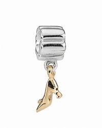 Girly and glamorous, PANDORA's sterling silver and 14K gold stiletto charm dangles daintily from your bracelet.