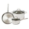 This versatile set of high-quality cookware is constructed of durable Cromargan 18/10 stainless with a beautiful polished surface. Its TransTherm universal base is fully encapsulated with quality steel, making it suitable for all types of stovetops while providing even heating and excellent cooking results.